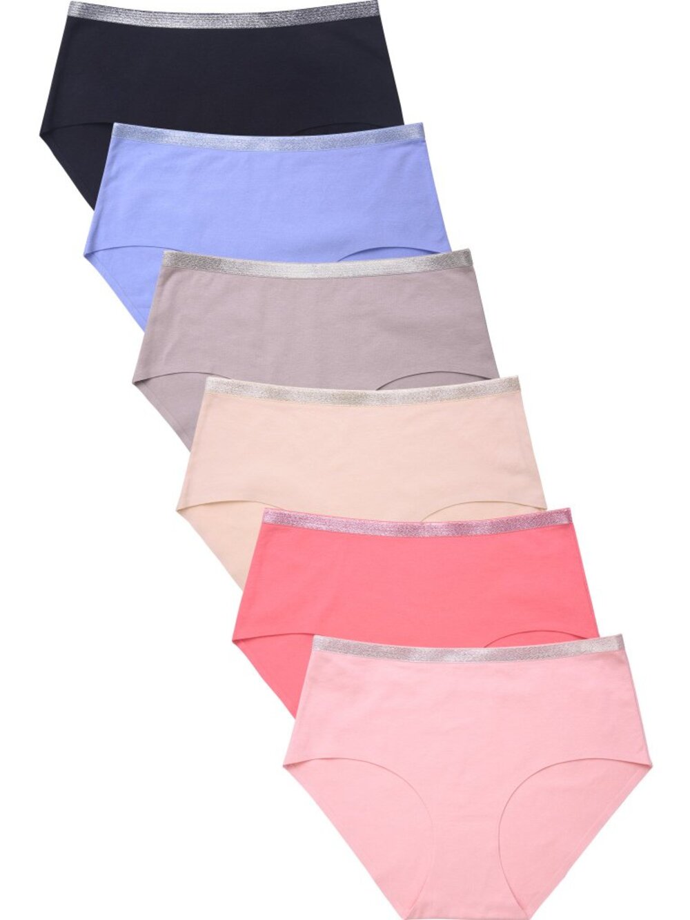 $10 SALE PACK OF 6 Women's No Show Solid Seamless Brief Panty (LPN2305CR)
